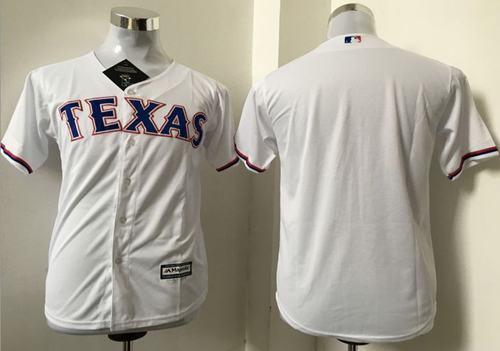 Rangers Blank White Cool Base Stitched Youth MLB Jersey